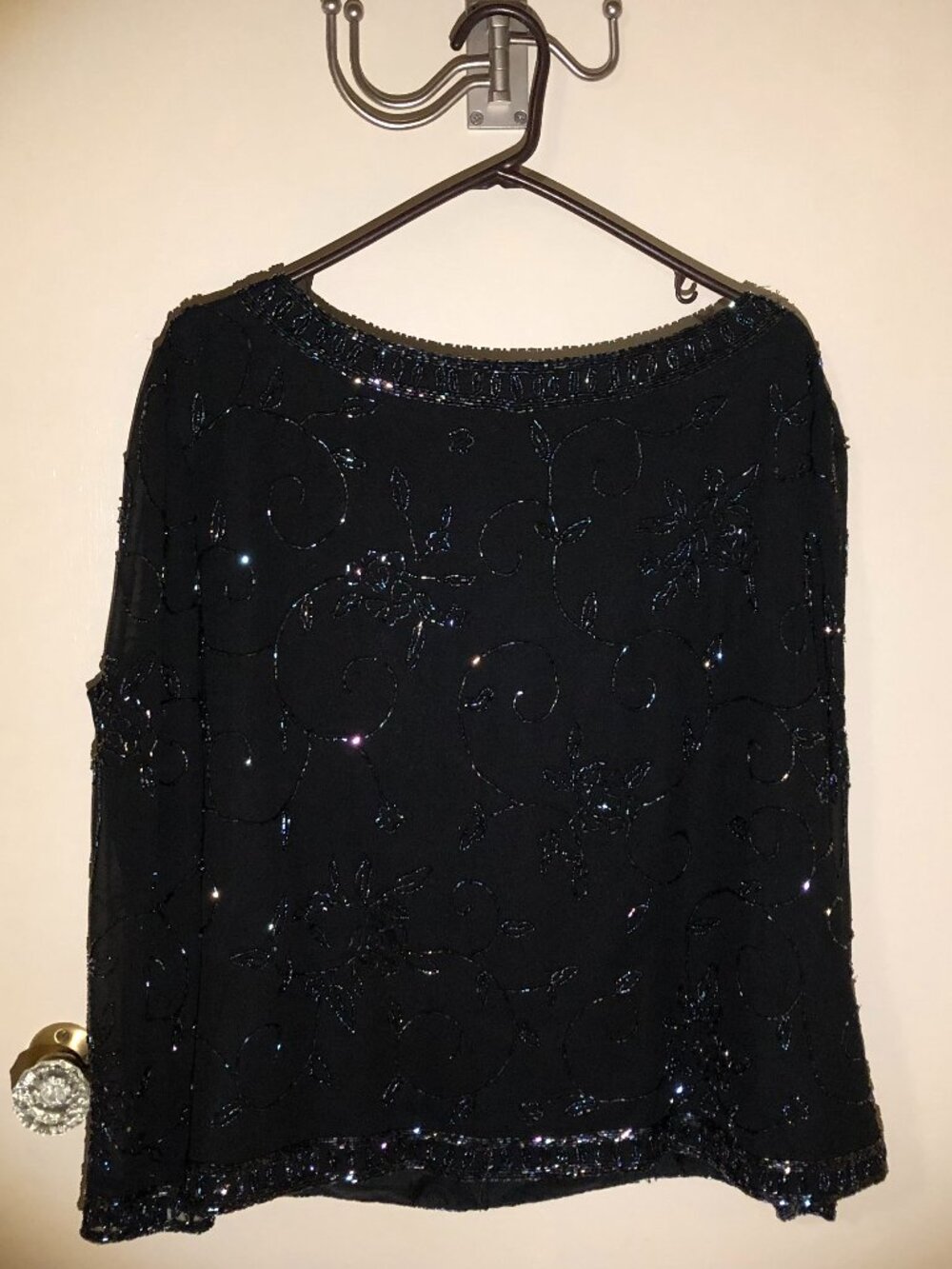 La Madona Black Beaded Blouse